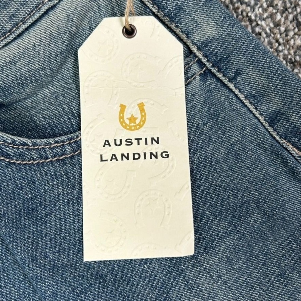 NEW Austin Landing Mid-rise Wide Leg Baggy Jeans Womens 5 Denim Cargo Pockets - Picture 12 of 16